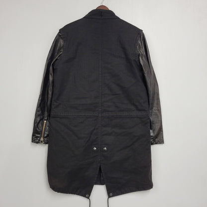 【現状渡し品】【レディース】 CHRISTIAN DADA クリスチャンダダ QUILTING LINER SWITCHING LEATHER MOD COAT キルティングライナー スイッチング レザー モッズコート 168-260829-as-18-izu サイズ：M カラー：ブラック 万代Net店