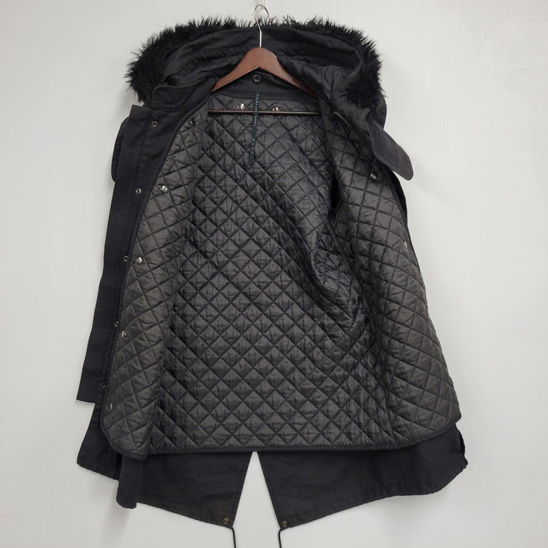 【現状渡し品】【レディース】 CHRISTIAN DADA クリスチャンダダ QUILTING LINER SWITCHING LEATHER MOD COAT キルティングライナー スイッチング レザー モッズコート 168-260829-as-18-izu サイズ：M カラー：ブラック 万代Net店