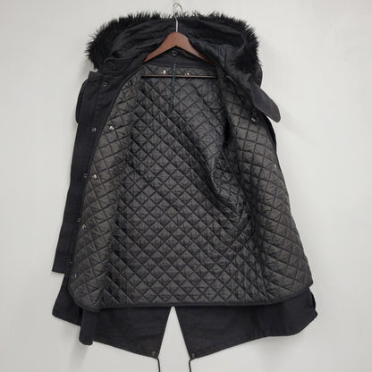 【現状渡し品】【レディース】 CHRISTIAN DADA クリスチャンダダ QUILTING LINER SWITCHING LEATHER MOD COAT キルティングライナー スイッチング レザー モッズコート 168-260829-as-18-izu サイズ：M カラー：ブラック 万代Net店