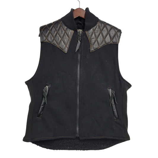 【中古品】【メンズ】 SKULL FLIGHT スカルフライト RIDERS LUMBER JACK VEST ライダース ランバー ジャック ベスト アウター 145-260812-cs-12-izu サイズ：38 カラー：ブラック 万代Net店