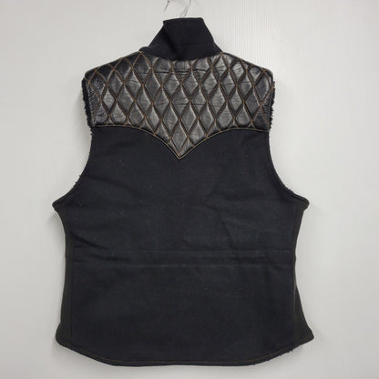 【中古品】【メンズ】 SKULL FLIGHT スカルフライト RIDERS LUMBER JACK VEST ライダース ランバー ジャック ベスト アウター 145-260812-cs-12-izu サイズ：38 カラー：ブラック 万代Net店