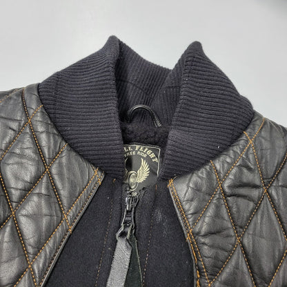 【中古品】【メンズ】 SKULL FLIGHT スカルフライト RIDERS LUMBER JACK VEST ライダース ランバー ジャック ベスト アウター 145-260812-cs-12-izu サイズ：38 カラー：ブラック 万代Net店