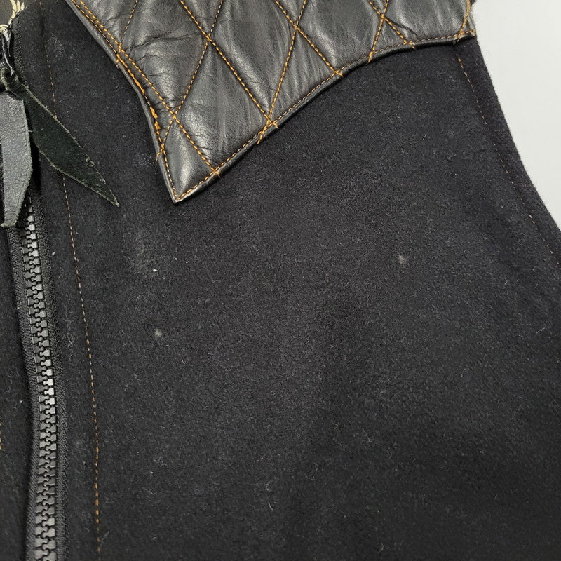 【中古品】【メンズ】 SKULL FLIGHT スカルフライト RIDERS LUMBER JACK VEST ライダース ランバー ジャック ベスト アウター 145-260812-cs-12-izu サイズ：38 カラー：ブラック 万代Net店