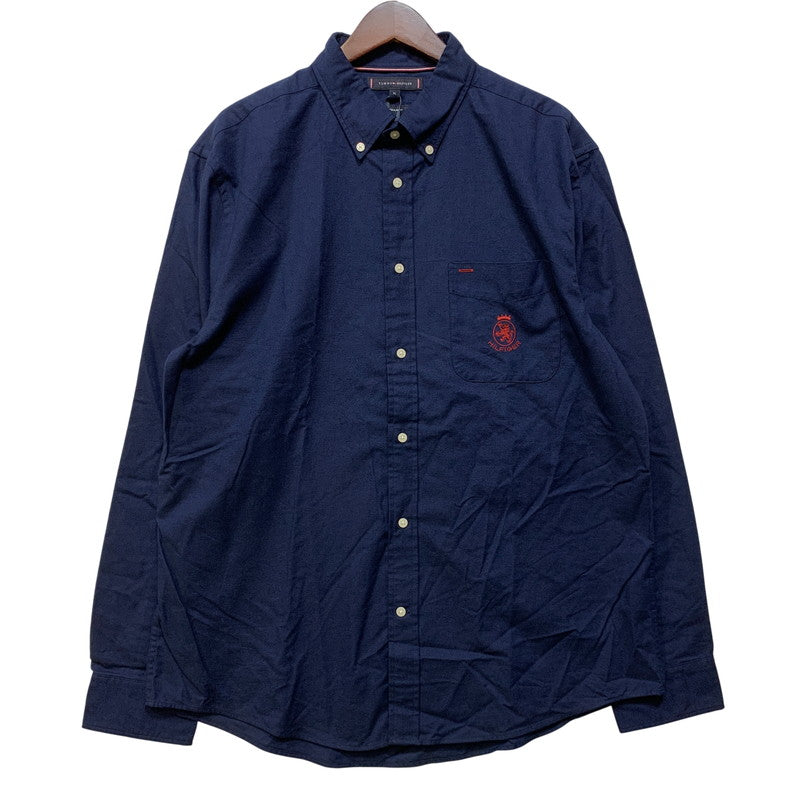 【中古美品】【メンズ】 TOMMY HILFIGER トミーヒルフィガー MW40890 ブラッシュオックスフォードクレストポケットシャツ トップス 147-260715-kh-03-izu サイズ：XL カラー：ネイビー 万代Net店