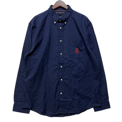 【中古美品】【メンズ】 TOMMY HILFIGER トミーヒルフィガー MW40890 ブラッシュオックスフォードクレストポケットシャツ トップス 147-260715-kh-03-izu サイズ：XL カラー：ネイビー 万代Net店