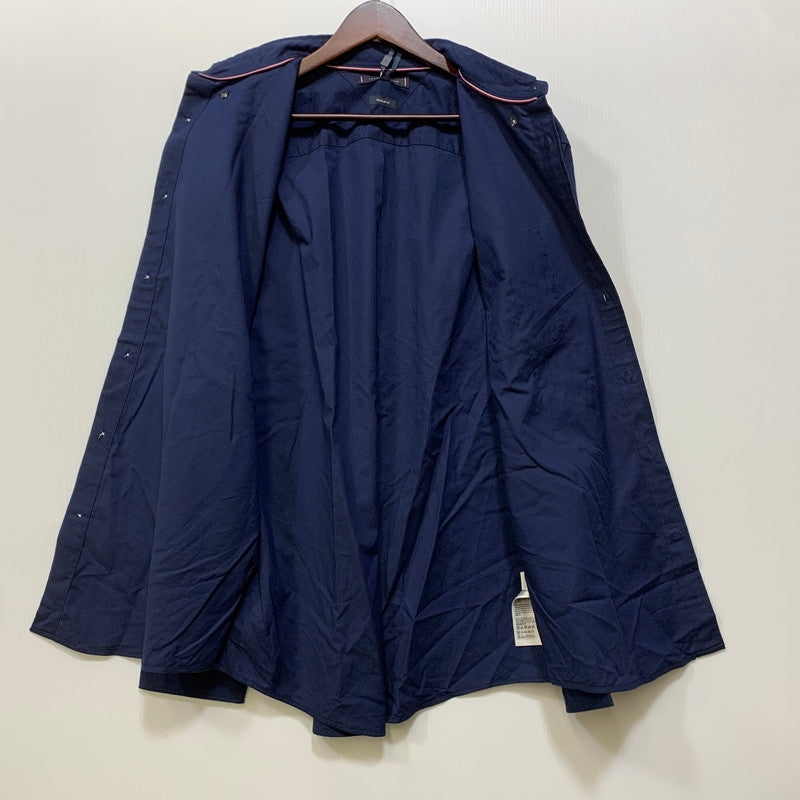 【中古美品】【メンズ】 TOMMY HILFIGER トミーヒルフィガー MW40890 ブラッシュオックスフォードクレストポケットシャツ トップス 147-260715-kh-03-izu サイズ：XL カラー：ネイビー 万代Net店