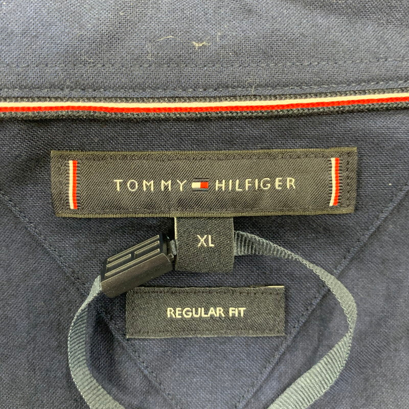【中古美品】【メンズ】 TOMMY HILFIGER トミーヒルフィガー MW40890 ブラッシュオックスフォードクレストポケットシャツ トップス 147-260715-kh-03-izu サイズ：XL カラー：ネイビー 万代Net店