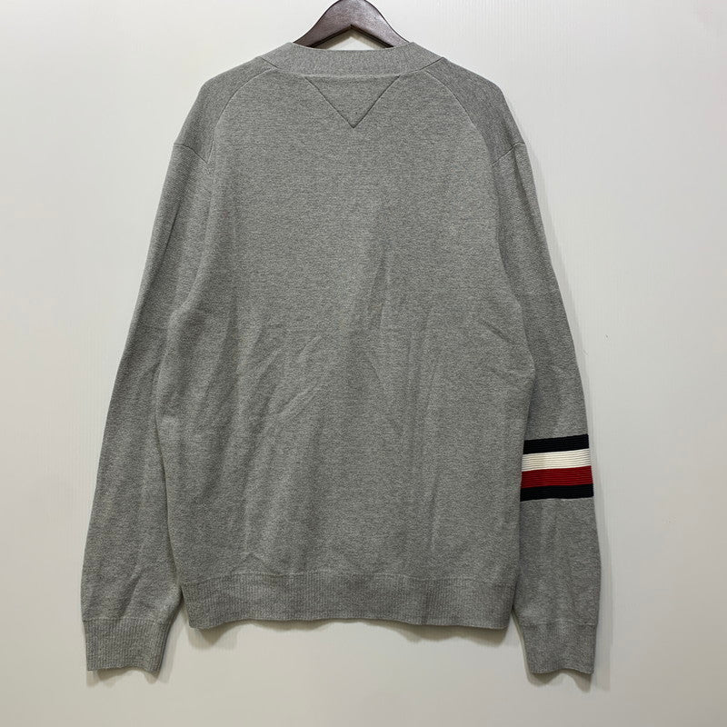 【中古美品】【メンズ】 TOMMY HILFIGER トミーヒルフィガー MW40197 コットンシルクブレンドカーディガン トップス 147-260715-kh-04-izu サイズ：XL カラー：グレー 万代Net店