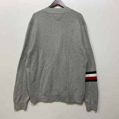 【中古美品】【メンズ】 TOMMY HILFIGER トミーヒルフィガー MW40197 コットンシルクブレンドカーディガン トップス 147-260715-kh-04-izu サイズ：XL カラー：グレー 万代Net店