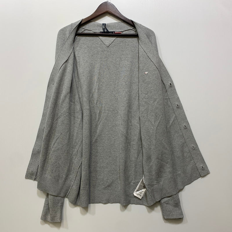 【中古美品】【メンズ】 TOMMY HILFIGER トミーヒルフィガー MW40197 コットンシルクブレンドカーディガン トップス 147-260715-kh-04-izu サイズ：XL カラー：グレー 万代Net店