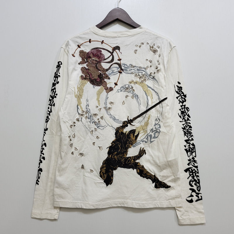 【中古品】【メンズ】 HARAKIRI ハラキリ × 牙狼 風神雷神 L S TEE ロングスリーブ Tシャツ トップス 長袖 145-260824-ya-19-izu サイズ：L カラー：ホワイト 万代Net店
