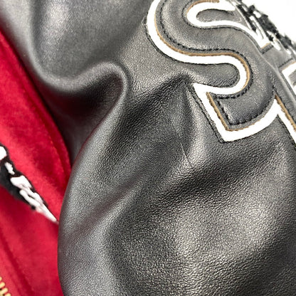 【中古品】【メンズ】 WIND AND SEA × HYSTERIC GLAMOUR ウィンダンシー ヒステリックグラマー WDS-C-HYS-24-Q2-01 VARSITY JACKET バーシティ ジャケット アウター 142-260904-cs-11-izu サイズ：XL カラー：レッド×ブラック 万代Net店