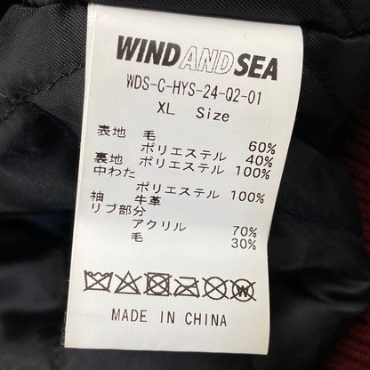 【中古品】【メンズ】 WIND AND SEA × HYSTERIC GLAMOUR ウィンダンシー ヒステリックグラマー WDS-C-HYS-24-Q2-01 VARSITY JACKET バーシティ ジャケット アウター 142-260904-cs-11-izu サイズ：XL カラー：レッド×ブラック 万代Net店