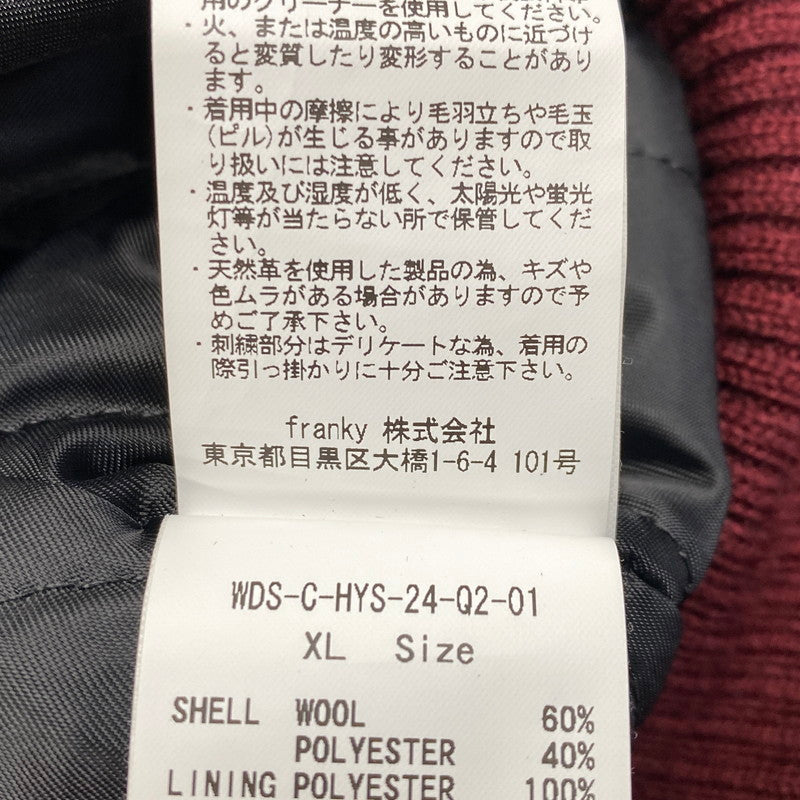【中古品】【メンズ】 WIND AND SEA × HYSTERIC GLAMOUR ウィンダンシー ヒステリックグラマー WDS-C-HYS-24-Q2-01 VARSITY JACKET バーシティ ジャケット アウター 142-260904-cs-11-izu サイズ：XL カラー：レッド×ブラック 万代Net店