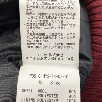 【中古品】【メンズ】 WIND AND SEA × HYSTERIC GLAMOUR ウィンダンシー ヒステリックグラマー WDS-C-HYS-24-Q2-01 VARSITY JACKET バーシティ ジャケット アウター 142-260904-cs-11-izu サイズ：XL カラー：レッド×ブラック 万代Net店