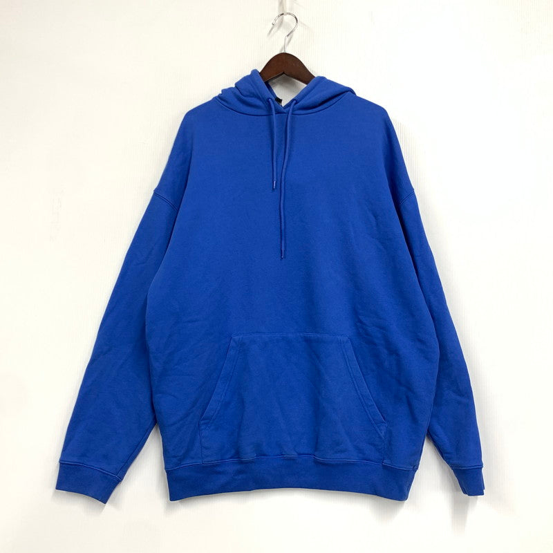 【中古品】【メンズ】 BALENCIAGA バレンシアガ 570811 国内正規 BACK LOGO HOODED SWEATSHIRT バック ロゴ フーデッド スウェットシャツ トップス 長袖 141-260712-ya-06-izu サイズ：M カラー：ブルー 万代Net店