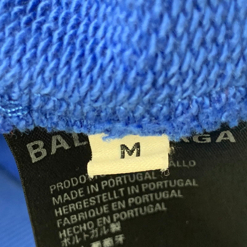 【中古品】【メンズ】 BALENCIAGA バレンシアガ 570811 国内正規 BACK LOGO HOODED SWEATSHIRT バック ロゴ フーデッド スウェットシャツ トップス 長袖 141-260712-ya-06-izu サイズ：M カラー：ブルー 万代Net店