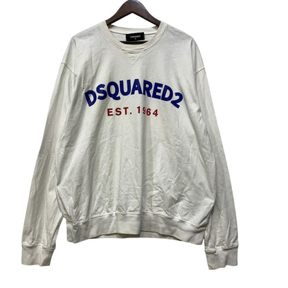 【中古品】【メンズ】 DSQUARED2 ディースクエアード CURVED LOGO SWEATSHIRT S71GU0443S23851 カーブドロゴスウェットシャツ 長袖 141-260712-as-04-izu サイズ：XL カラー：ホワイト 万代Net店