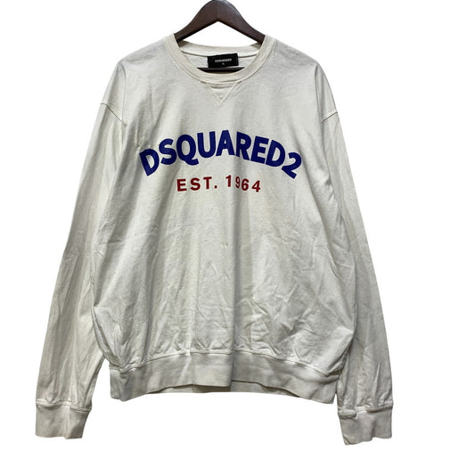 【中古品】【メンズ】 DSQUARED2 ディースクエアード CURVED LOGO SWEATSHIRT S71GU0443S23851 カーブドロゴスウェットシャツ 長袖 141-260712-as-04-izu サイズ：XL カラー：ホワイト 万代Net店
