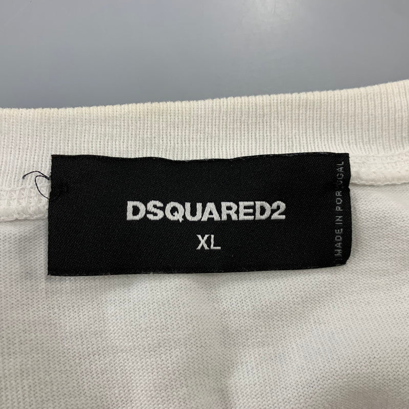 【中古品】【メンズ】 DSQUARED2 ディースクエアード CURVED LOGO SWEATSHIRT S71GU0443S23851 カーブドロゴスウェットシャツ 長袖 141-260712-as-04-izu サイズ：XL カラー：ホワイト 万代Net店