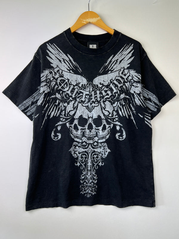 【中古品】【メンズ】 BREATH ブレス 25SS SKULL WING LOGO TEE BR25SS-C5006 スカル ウィングロゴ Tシャツ 半袖 トップス 147-260801-kk-22-hon サイズ：M カラー：BLACK 万代Net店