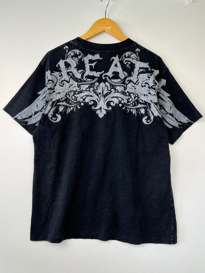 【中古品】【メンズ】 BREATH ブレス 25SS SKULL WING LOGO TEE BR25SS-C5006 スカル ウィングロゴ Tシャツ 半袖 トップス 147-260801-kk-22-hon サイズ：M カラー：BLACK 万代Net店