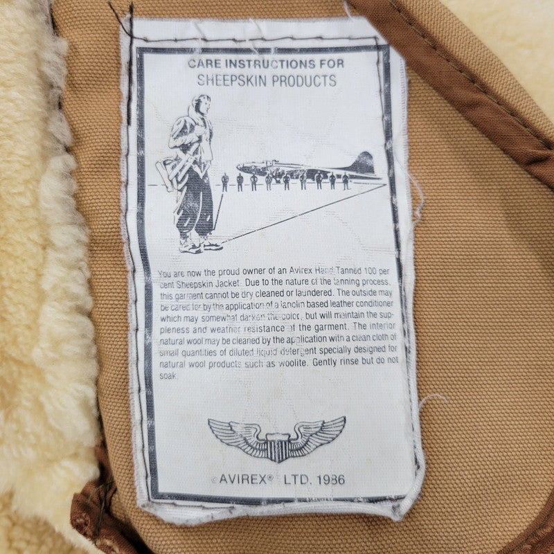 【中古品】【メンズ】 AVIREX アヴィレックス AC-17755 USA製 B-3 MOUTON FLIGHT JACKET ムートン フライト ジャケット アウター 146-260824-ya-06-izu サイズ：40 カラー：ブラウン 万代Net店