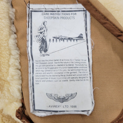 【中古品】【メンズ】 AVIREX アヴィレックス AC-17755 USA製 B-3 MOUTON FLIGHT JACKET ムートン フライト ジャケット アウター 146-260824-ya-06-izu サイズ：40 カラー：ブラウン 万代Net店