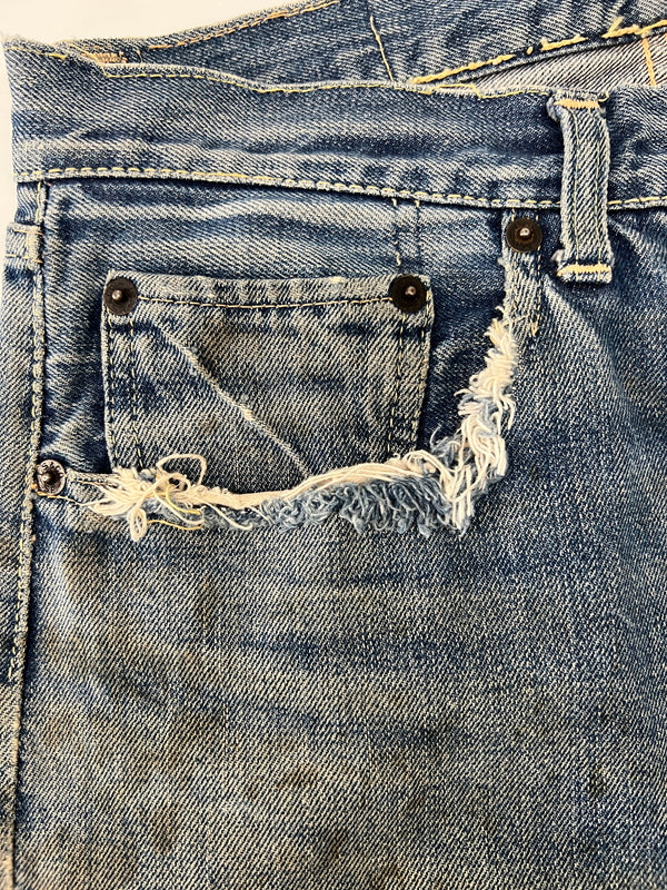 【現状渡し品】【メンズ】 LEVI'S リーバイス 501XX DENIM PANTS VINTAGE 501XX デニムパンツ ボトムス ジーンズ ヴィンテージ 紙パッチ ギャラ無し BIG E 足長R 不均等V 157-260705-kk-16-hon サイズ：表記無し 下記参照 カラー：ライトインディゴ 万代Net店