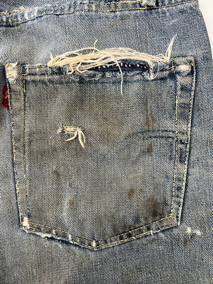 【現状渡し品】【メンズ】 LEVI'S リーバイス 501XX DENIM PANTS VINTAGE 501XX デニムパンツ ボトムス ジーンズ ヴィンテージ 紙パッチ ギャラ無し BIG E 足長R 不均等V 157-260705-kk-16-hon サイズ：表記無し 下記参照 カラー：ライトインディゴ 万代Net店