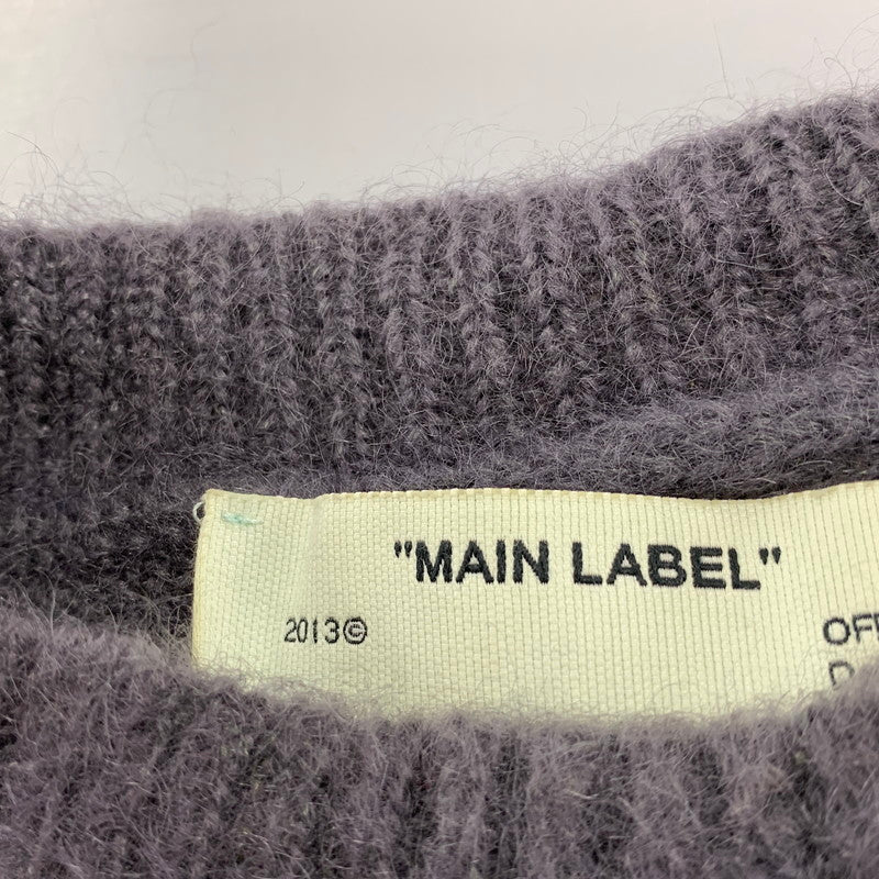 【中古品】【メンズ】 OFF-WHITE オフホワイト OMHA036E19B02024 19AW DIAG BRUSHED MOHAIR CREWNECK SWEATER ダイアグ ブラッシュド モヘア クルーネック セーター トップス 長袖 142-260711-cs-03-izu サイズ：XS カラー：グレー 万代Net店