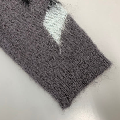 【中古品】【メンズ】 OFF-WHITE オフホワイト OMHA036E19B02024 19AW DIAG BRUSHED MOHAIR CREWNECK SWEATER ダイアグ ブラッシュド モヘア クルーネック セーター トップス 長袖 142-260711-cs-03-izu サイズ：XS カラー：グレー 万代Net店