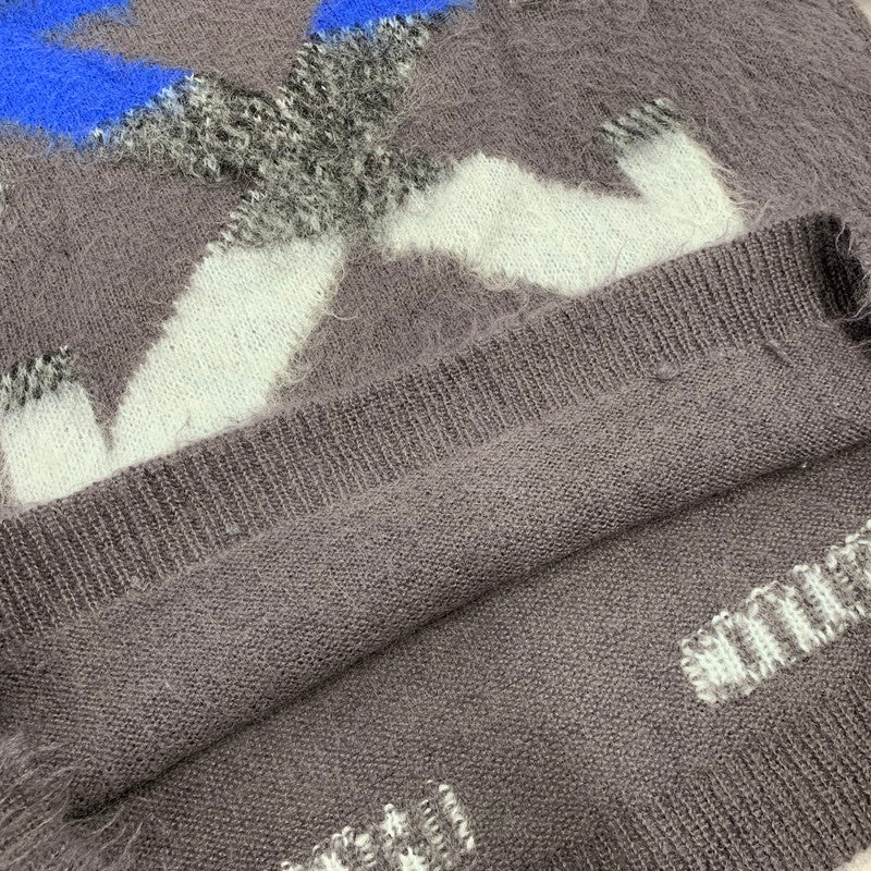【中古品】【メンズ】 OFF-WHITE オフホワイト OMHA036E19B02024 19AW DIAG BRUSHED MOHAIR CREWNECK SWEATER ダイアグ ブラッシュド モヘア クルーネック セーター トップス 長袖 142-260711-cs-03-izu サイズ：XS カラー：グレー 万代Net店