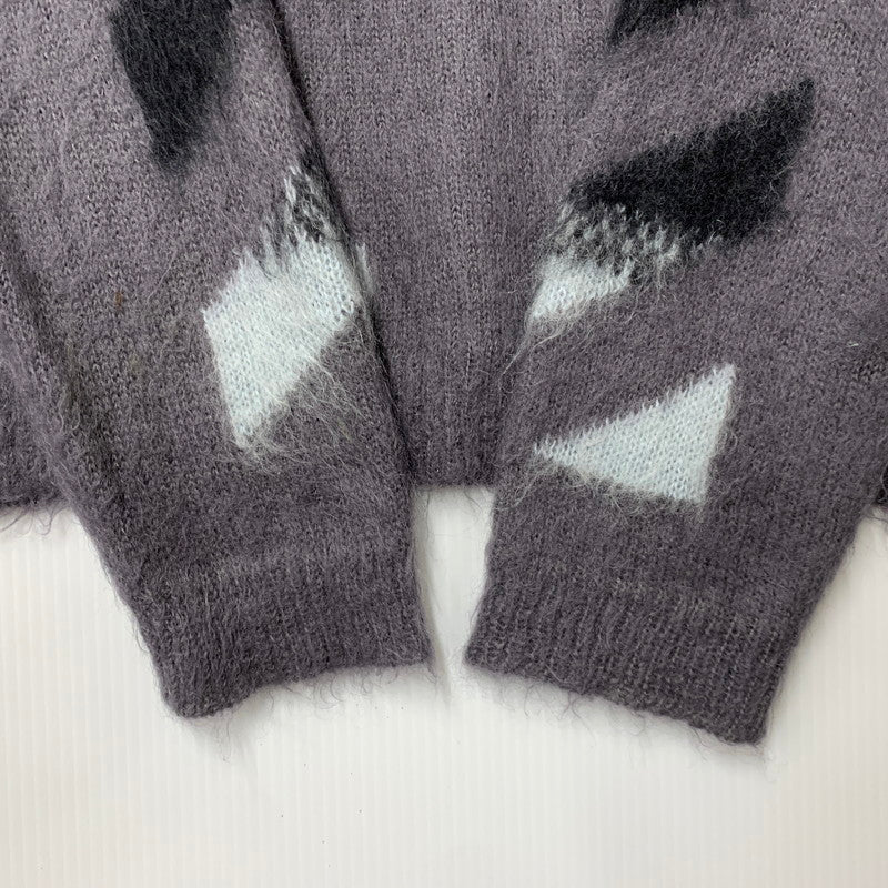 【中古品】【メンズ】 OFF-WHITE オフホワイト OMHA036E19B02024 19AW DIAG BRUSHED MOHAIR CREWNECK SWEATER ダイアグ ブラッシュド モヘア クルーネック セーター トップス 長袖 142-260711-cs-03-izu サイズ：XS カラー：グレー 万代Net店