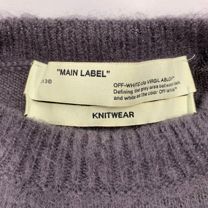 【中古品】【メンズ】 OFF-WHITE オフホワイト OMHA036E19B02024 19AW DIAG BRUSHED MOHAIR CREWNECK SWEATER ダイアグ ブラッシュド モヘア クルーネック セーター トップス 長袖 142-260711-cs-03-izu サイズ：XS カラー：グレー 万代Net店
