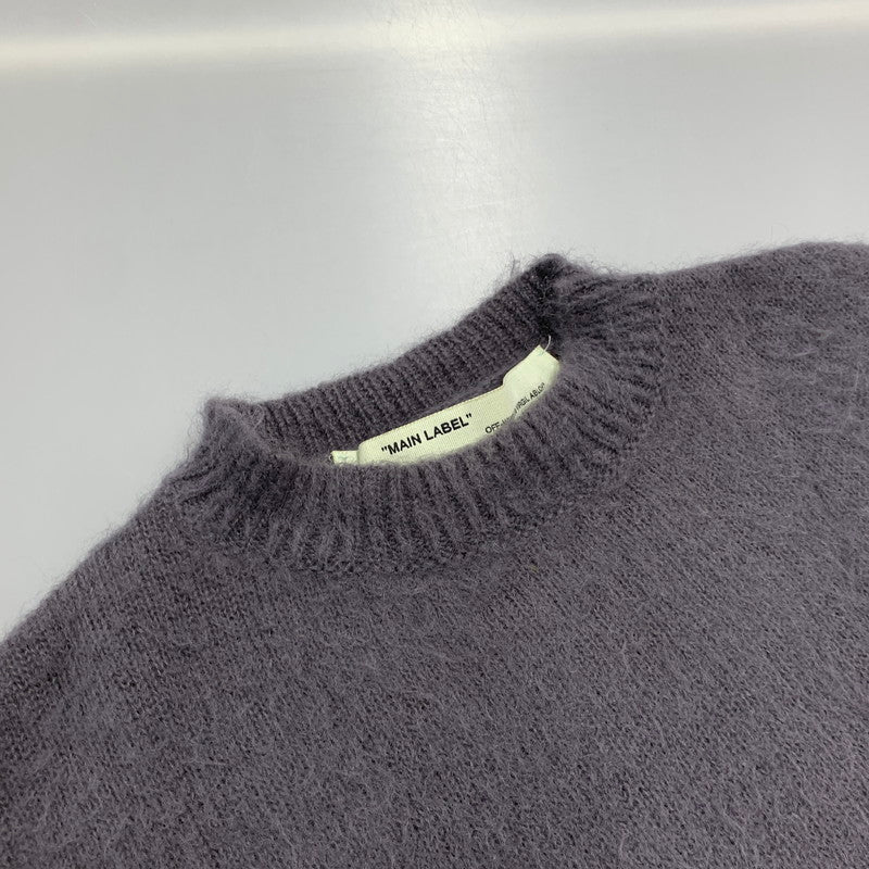 【中古品】【メンズ】 OFF-WHITE オフホワイト OMHA036E19B02024 19AW DIAG BRUSHED MOHAIR CREWNECK SWEATER ダイアグ ブラッシュド モヘア クルーネック セーター トップス 長袖 142-260711-cs-03-izu サイズ：XS カラー：グレー 万代Net店