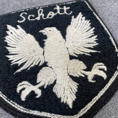 【中古品】【メンズ】 SCHOTT ショット 3132041 ELBOW PATCH SWITCHING STADIUM JACKET スタジアム ジャケット アウター 145-260704-kh-11-izu サイズ：XL カラー：グレー×ブラック 万代Net店