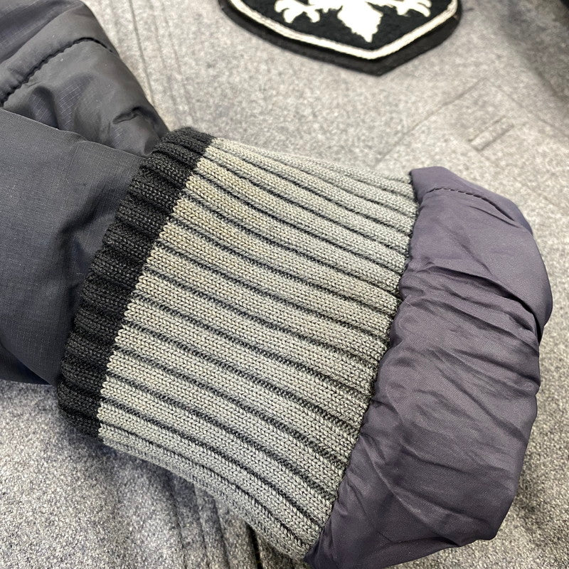 【中古品】【メンズ】 SCHOTT ショット 3132041 ELBOW PATCH SWITCHING STADIUM JACKET スタジアム ジャケット アウター 145-260704-kh-11-izu サイズ：XL カラー：グレー×ブラック 万代Net店