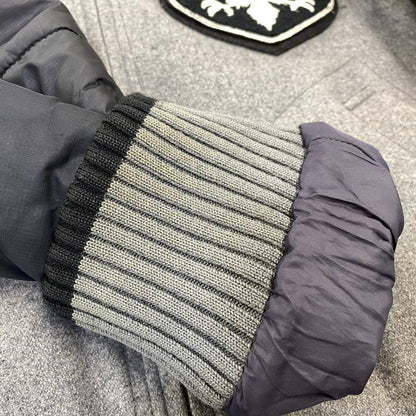【中古品】【メンズ】 SCHOTT ショット 3132041 ELBOW PATCH SWITCHING STADIUM JACKET スタジアム ジャケット アウター 145-260704-kh-11-izu サイズ：XL カラー：グレー×ブラック 万代Net店