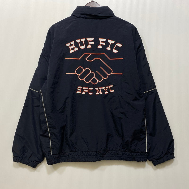 【中古品】【メンズ】 FTC エフティーシー × HUF ハフ REFLECTIVE PIPING TRACK JACKET HUFTCJ01 リフレクティブ パイピング トラックジャケット 142-260719-as-12-izu サイズ：L カラー：ネイビー 万代Net店