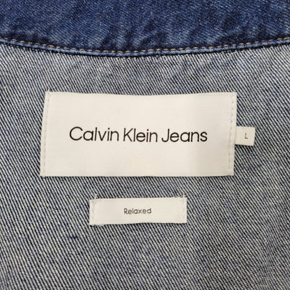 【中古品】【メンズ】 Calvin klein Jeans カルバンクラインジーンズ RELAXED BOXY SHORT DENIM SHIRT J30J324868 ショートデニムシャツ 半袖 141-260707-as-01-izu サイズ：L カラー：インディゴ 万代Net店