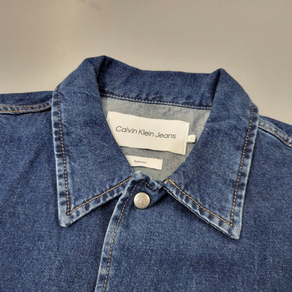 【中古品】【メンズ】 Calvin klein Jeans カルバンクラインジーンズ RELAXED BOXY SHORT DENIM SHIRT J30J324868 ショートデニムシャツ 半袖 141-260707-as-01-izu サイズ：L カラー：インディゴ 万代Net店