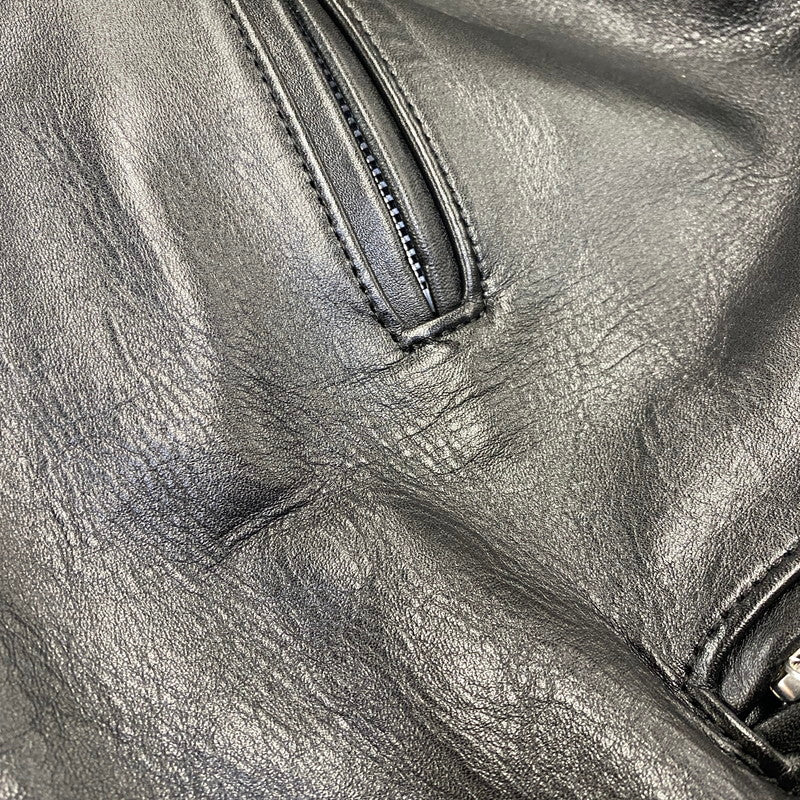 【中古品】【メンズ】 666 LEATHER WEAR ロクロクロクレザーウェア STEERHIDE DOUBLE RIDERS JACKET ステアハイド ダブルライダースジャケット 145-260719-as-08-izu サイズ：40 カラー：ブラック 万代Net店