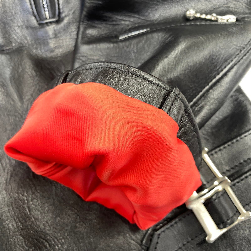 【中古品】【メンズ】 666 LEATHER WEAR ロクロクロクレザーウェア STEERHIDE DOUBLE RIDERS JACKET ステアハイド ダブルライダースジャケット 145-260719-as-08-izu サイズ：40 カラー：ブラック 万代Net店