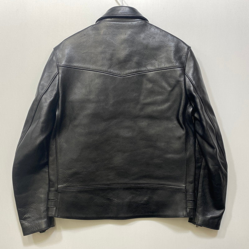 【中古品】【メンズ】 666 LEATHER WEAR ロクロクロクレザーウェア STEERHIDE DOUBLE RIDERS JACKET ステアハイド ダブルライダースジャケット 145-260719-as-08-izu サイズ：40 カラー：ブラック 万代Net店