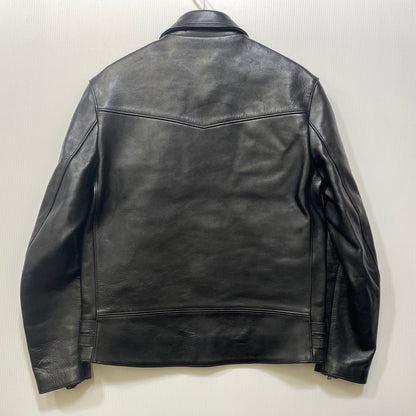 【中古品】【メンズ】 666 LEATHER WEAR ロクロクロクレザーウェア STEERHIDE DOUBLE RIDERS JACKET ステアハイド ダブルライダースジャケット 145-260719-as-08-izu サイズ：40 カラー：ブラック 万代Net店
