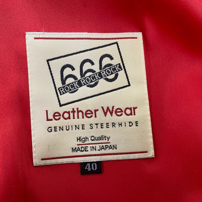 【中古品】【メンズ】 666 LEATHER WEAR ロクロクロクレザーウェア STEERHIDE DOUBLE RIDERS JACKET ステアハイド ダブルライダースジャケット 145-260719-as-08-izu サイズ：40 カラー：ブラック 万代Net店