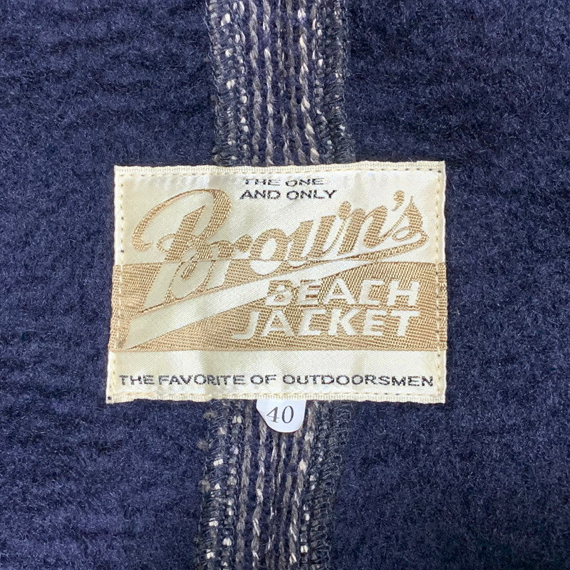【中古品】【メンズ】 BROWNS BEACH JACKET ブラウンズビーチ WOOL COTTON PEA COATBBJ7-007 ウール コットン ピーコート 145-260628-as-31-izu サイズ：40 カラー：ネイビー 万代Net店