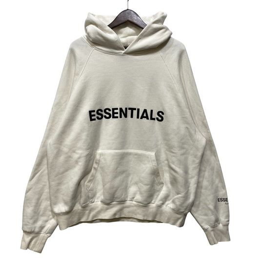 【中古品】【メンズ】 FEAR OF GOD ESSENTIALS フィア オブ ゴッド エッセンシャルズ RUBBER CENTER LOGO HOODED SWEATSHIRT フーデッド スウェットシャツ パーカー 142-260703-kh-11-izu サイズ：M カラー：ホワイト 万代Net店