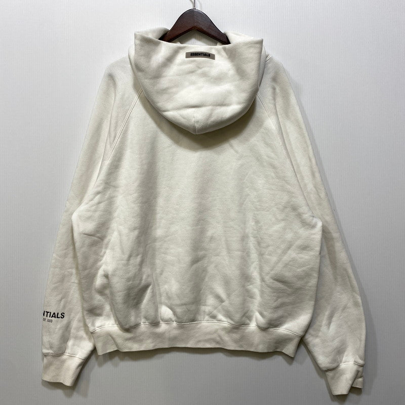 【中古品】【メンズ】 FEAR OF GOD ESSENTIALS フィア オブ ゴッド エッセンシャルズ RUBBER CENTER LOGO HOODED SWEATSHIRT フーデッド スウェットシャツ パーカー 142-260703-kh-11-izu サイズ：M カラー：ホワイト 万代Net店